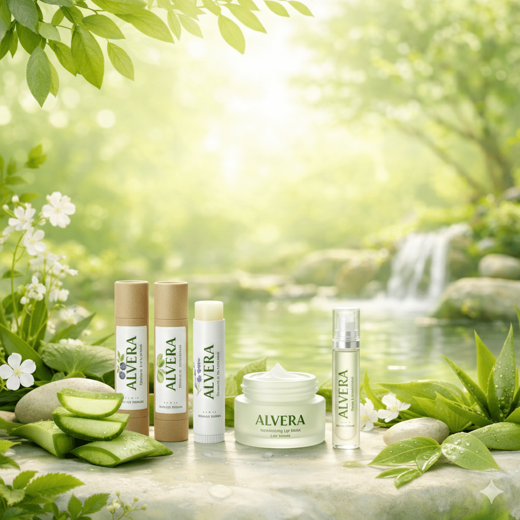 Collection de soins de lèvres naturels.