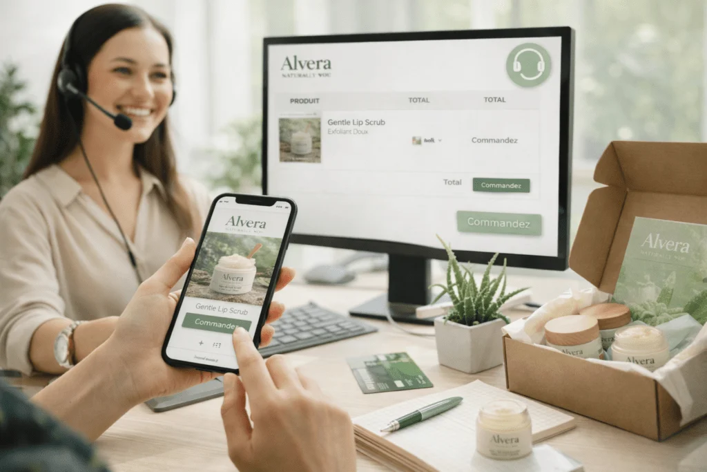 Soins de lèvres Alvera – service client et accompagnement